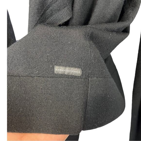 Armani Exchange 100% merino wool soft open cardigan sweater drape - Picture 12 of 12